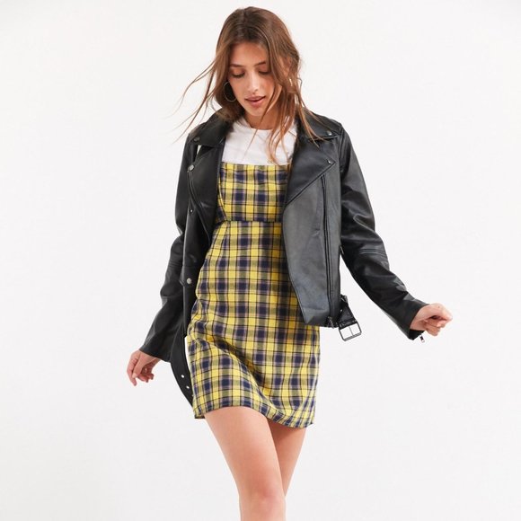 Urban Outfitters Yellow Plaid Dress Size M - Picture 1 of 10